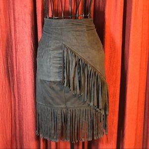 COPY - Adam Levine Black Knee length Fringe Skirt